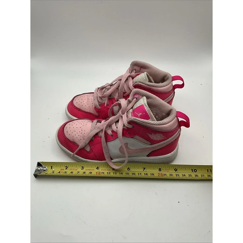 Nike Air Jordan 1 Mid Hyper Pink White PS 13C Kids Sneakers FD8781-116